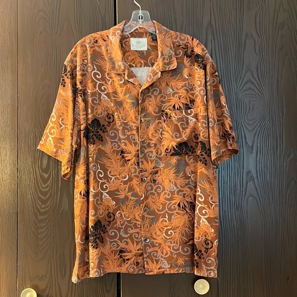 Paradise by Axis men’s 100% silk short sleeved Hawaiian shirt. Size Large - Picture 1 of 9